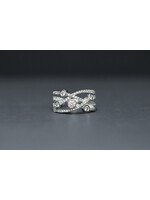 14KW 4.7g .75ctw Diamond Crossover Fashion Ring (size 7)
