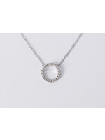 10KW 1.55g .15ctw Diamond Circle Pendant 18"