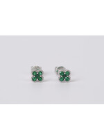 18KW 1.4g .29ctw Emerald Stud Earrings