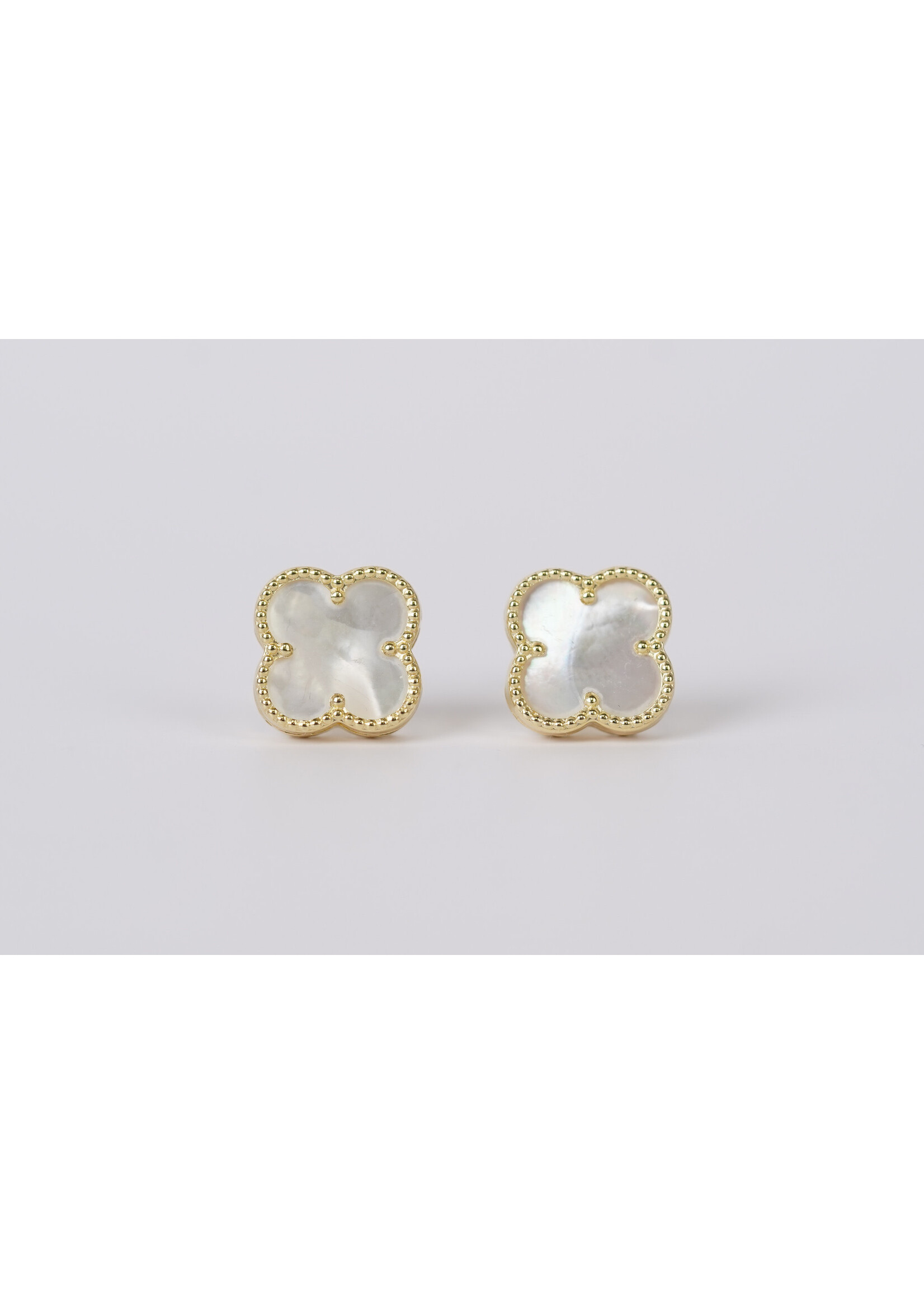 14KY 2.16g MOP Van Cleef Inspired Stud Earrings