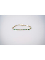 14KWY 6.71g 2.35ctw Emerald & Diamond Tennis Bracelet 7"