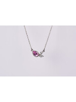 14KW 2.0g .75ctw Sapphire & Diamon Necklace 18"