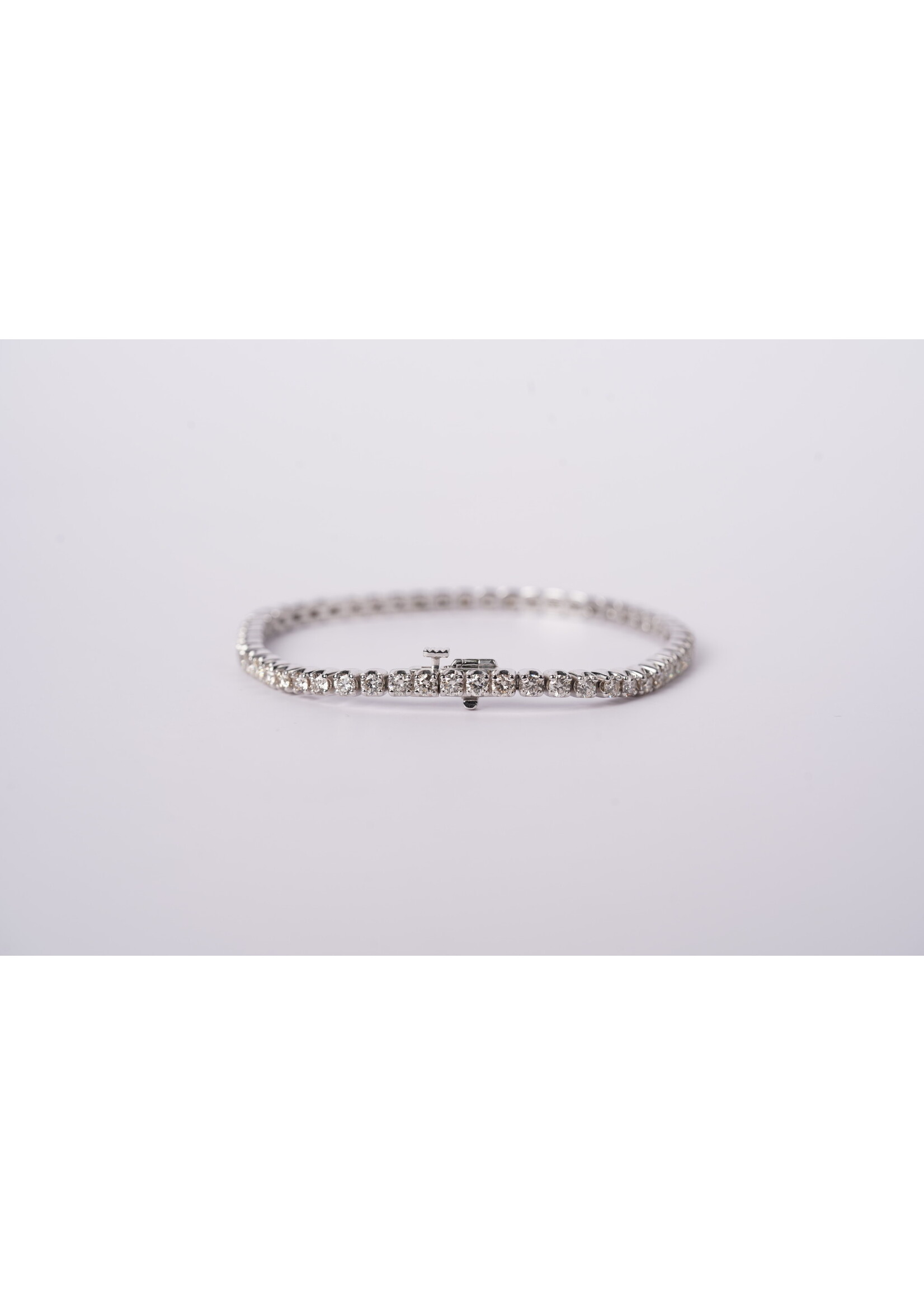 14KW 15.64g 5.00ctw H-I/SI1 Round Diamond Tennis Bracelet 7"