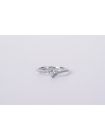 14KW 2.4g .40ctw Diamond 2-Stone Bypass Ring (size 7)