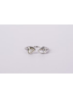 14KW 2.3g .97ctw Rose Cut Open Diamond Ring (size 6.5)