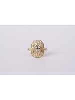 14KY 2.98g .67ctw (.48ctr) L/VS2 Old European Cut Diamond Vintage Inspired Ring (size 6.75)