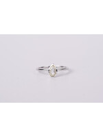 14KW 1.6g .42ct L/SI1 Rose Cut Pear Diamond Bezel Ring (size 6.5)