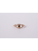 14KR 3.0g .50tw (.25ctr) Diamond Evil Eye Ring (size 7)