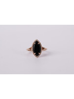 14KR 3.0g .15ctw Diamond & Onyx Halo Ring (size 7)