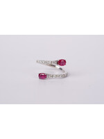 14KW 2.7g 1.15ctw Ruby & Diamond Bypass Ring (size 7)