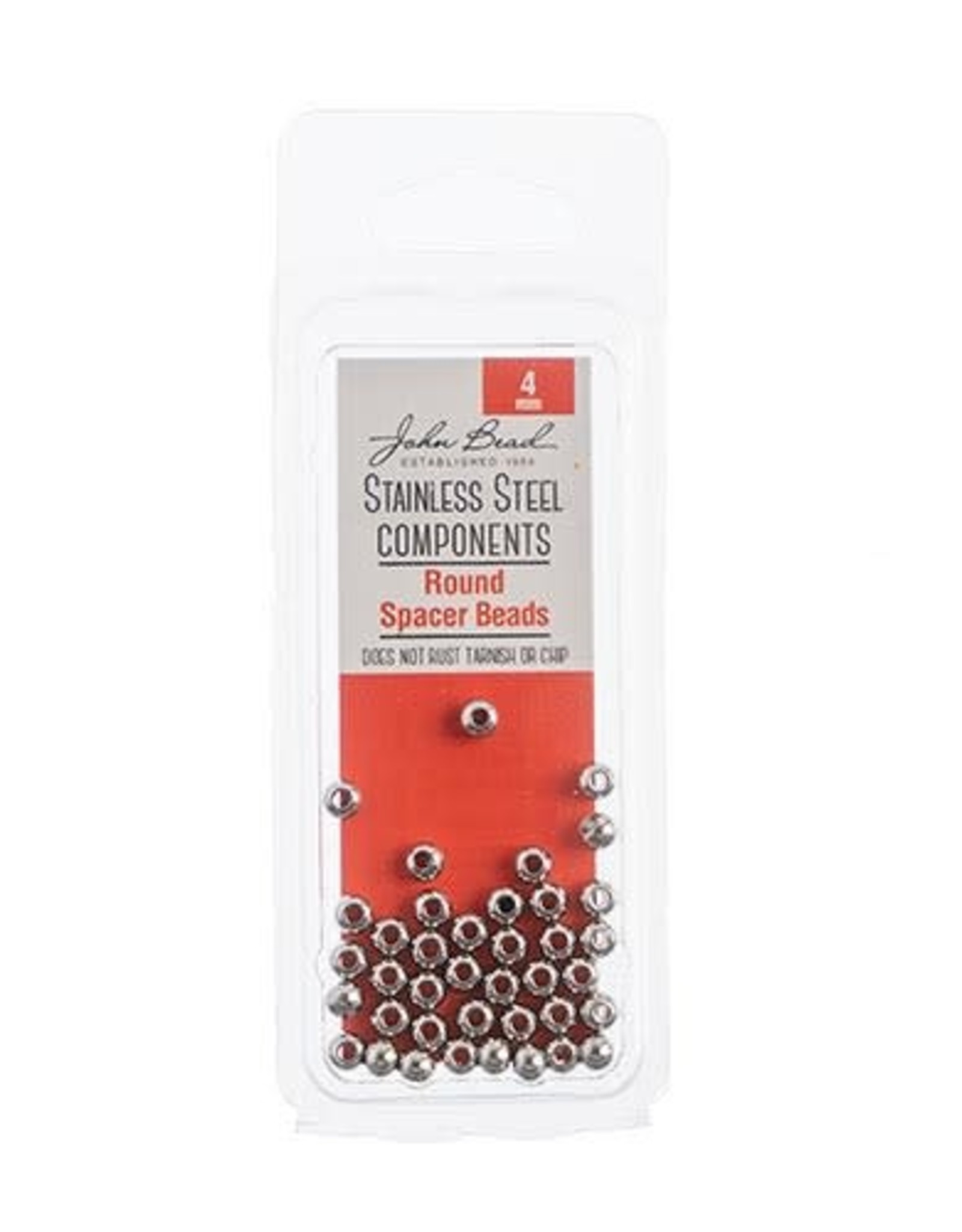 Craft Supplies Stainless Steel Spacer Bead Round 4mm 40pcs 01400-25