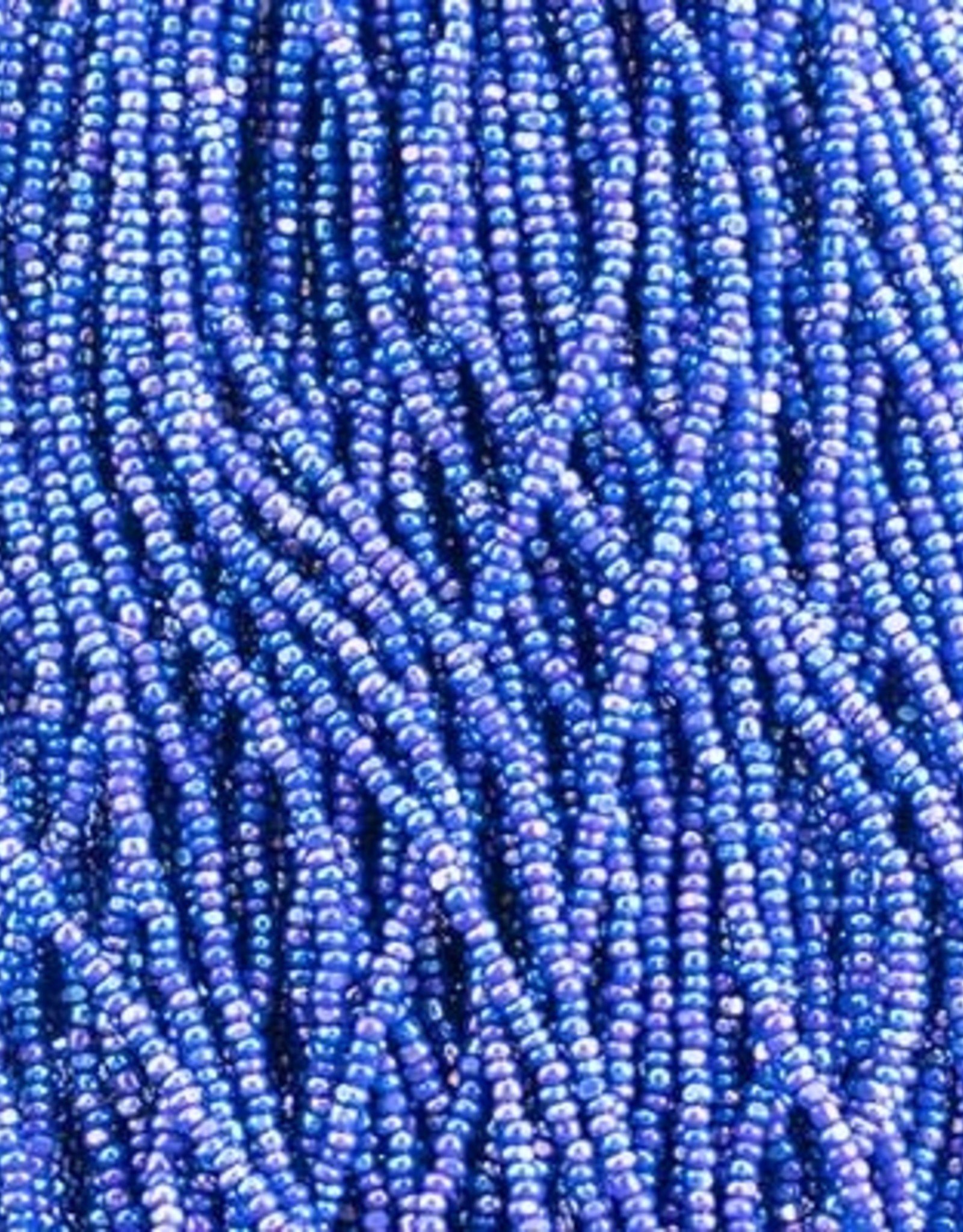 Preciosa Czech Seed Bead Cut 13/0 Opaque Medium Blue Ab Strung 100g 1099
