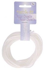 Craft Supplies Faux Suede Lacing 5M White