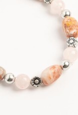 Jewellery/Bracelets Semi-Precious Stretch Bracelet Natural Pink Zebra 27651000-116