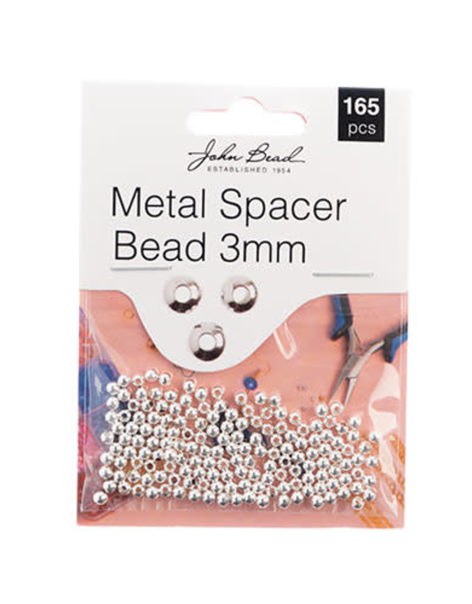 Craft Supplies Metal Spacer Bead 3mm Silver 165 pcs