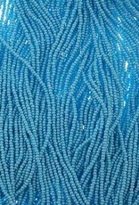 Preciosa Czech Seed Bead Seed Beads 15/0 Cut apx100g Op. Lt. Blue Luster Strung