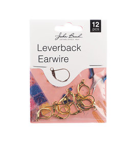 Must Have Findings Must Have Findings - Earwire Leverback (apx 15mm) Gold 12pcs