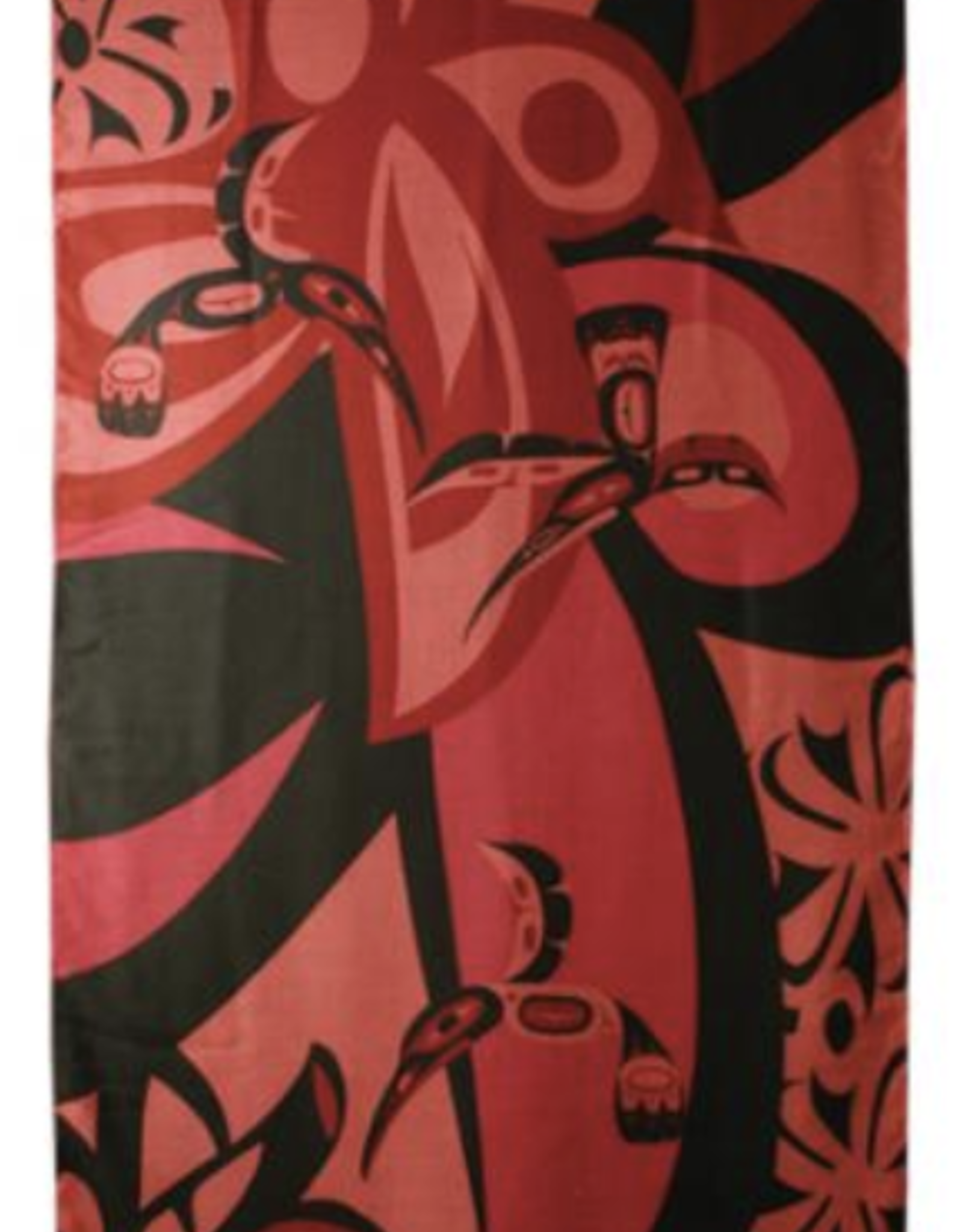 Accessories Silk Scarf - Hummingbird By A. Williams - Red/Black