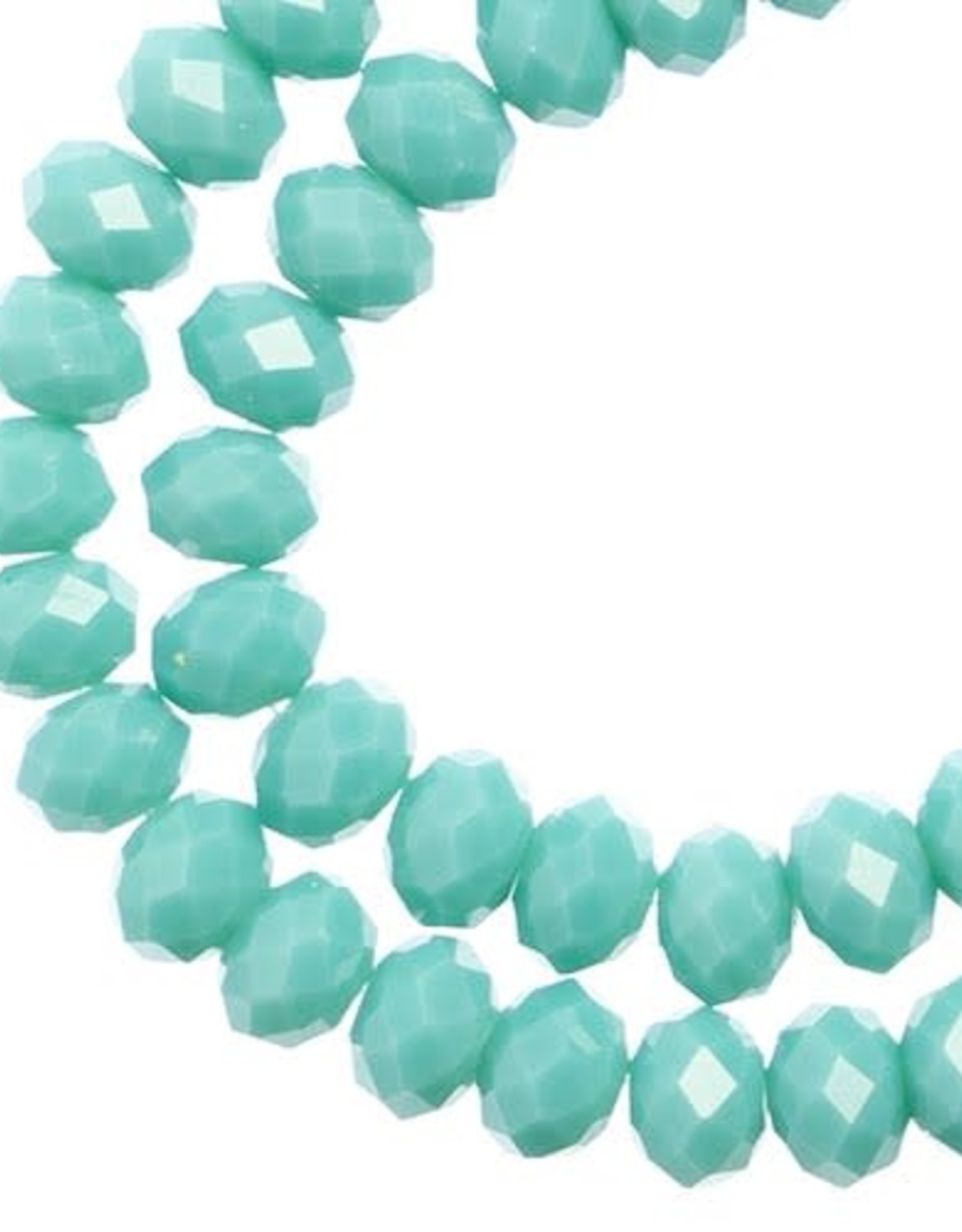 Crystal Lane Rondelle Crystal Lane Rondelle 2Strand 7in (apx78pcs) 4x6mm Opaque Turquoise Blue