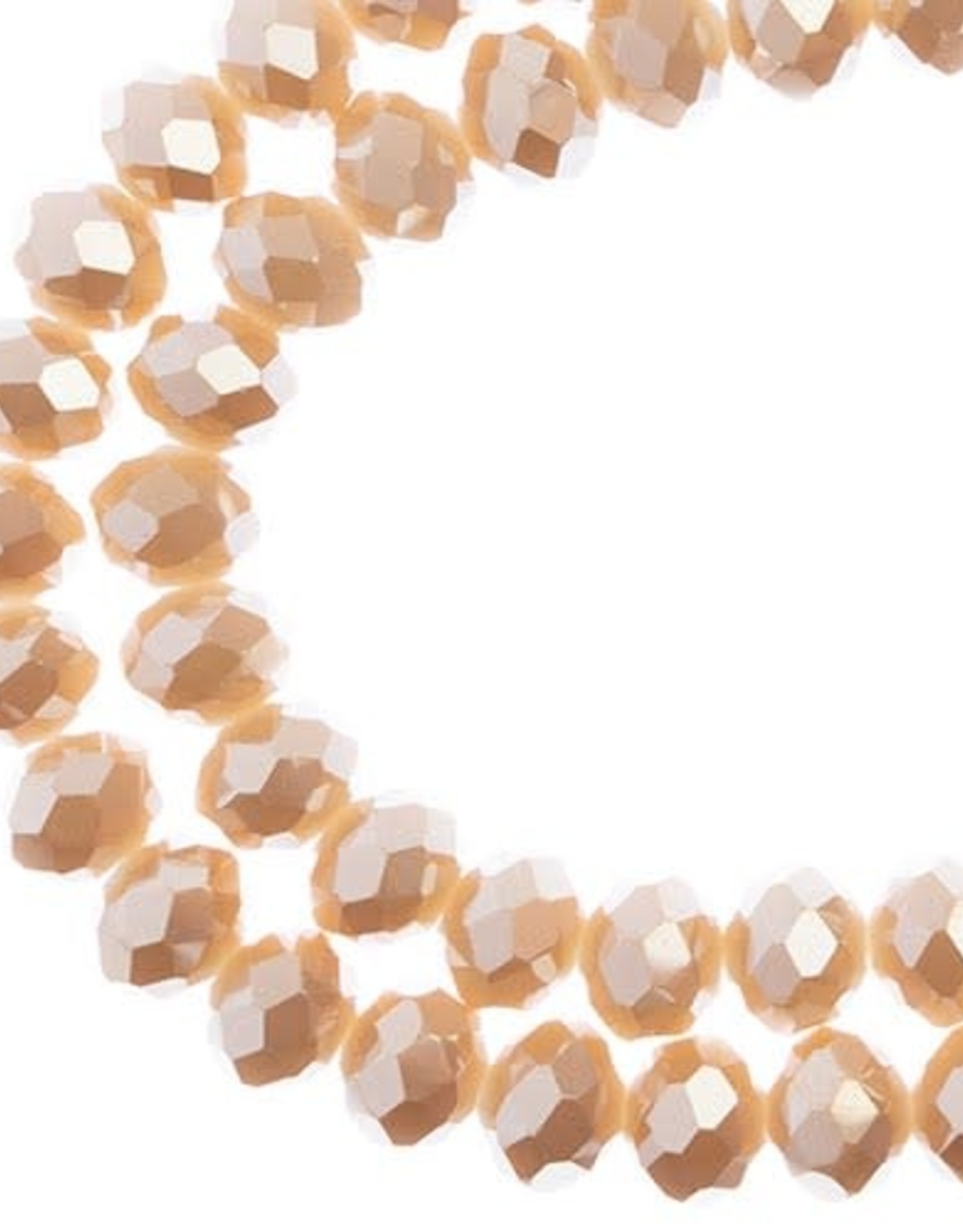 Crystal Lane Rondelle 2Strand 7in 6x8mm- Opaque Light Champagne Luster 90104-10