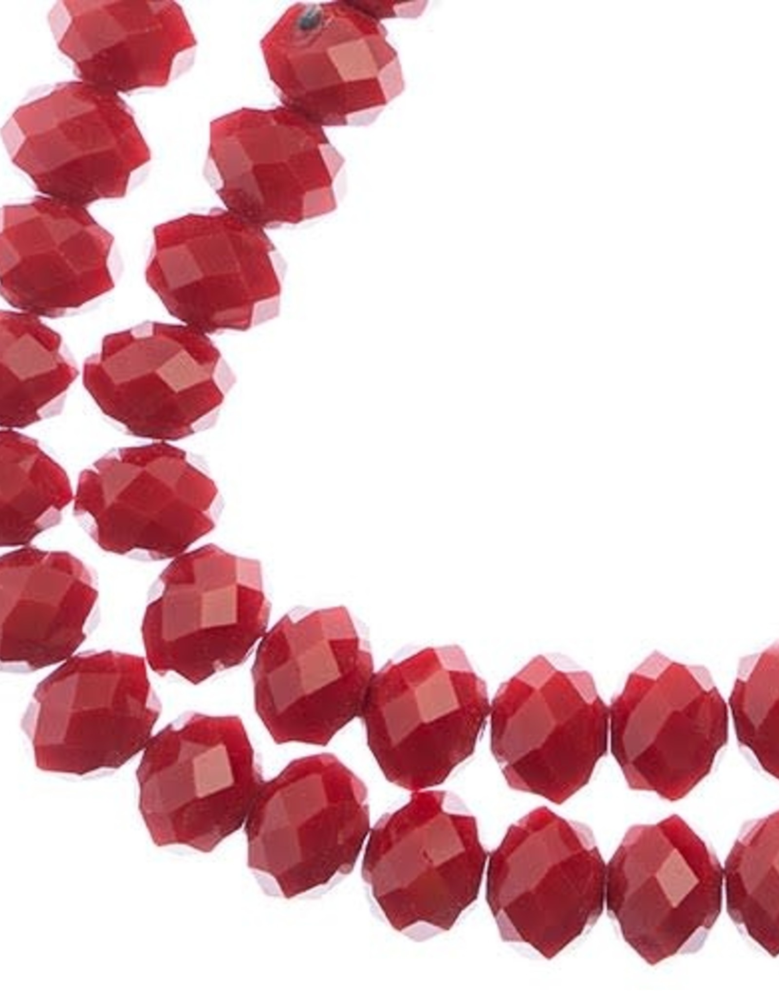 Crystal Lane Rondelle Crystal Lane Rondelle 2Strand 7in 8x10mm- Opaque Red