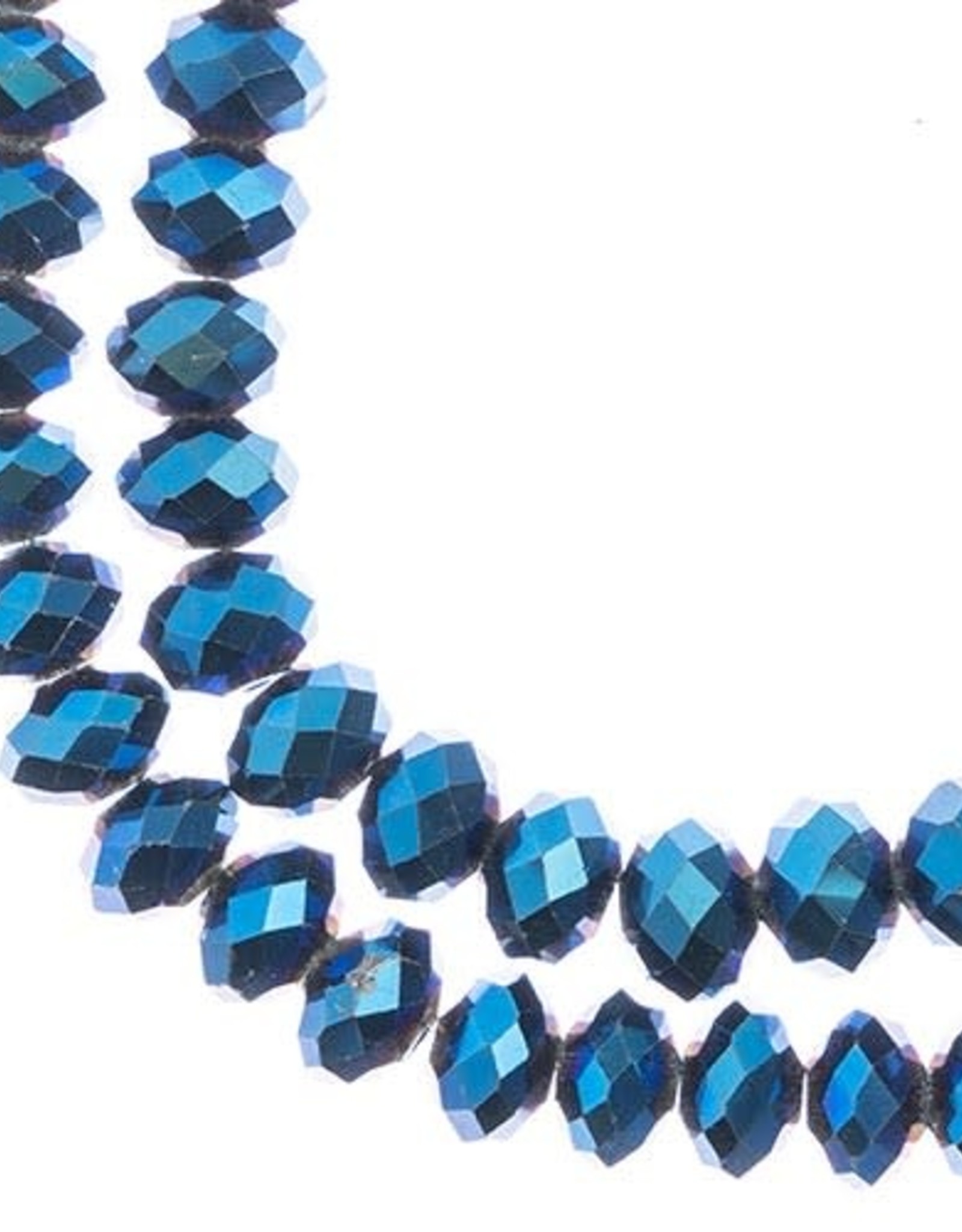 Crystal Lane Rondelle 2Strand 7in 8x10mm- Opaque Blue Iris 90105-39