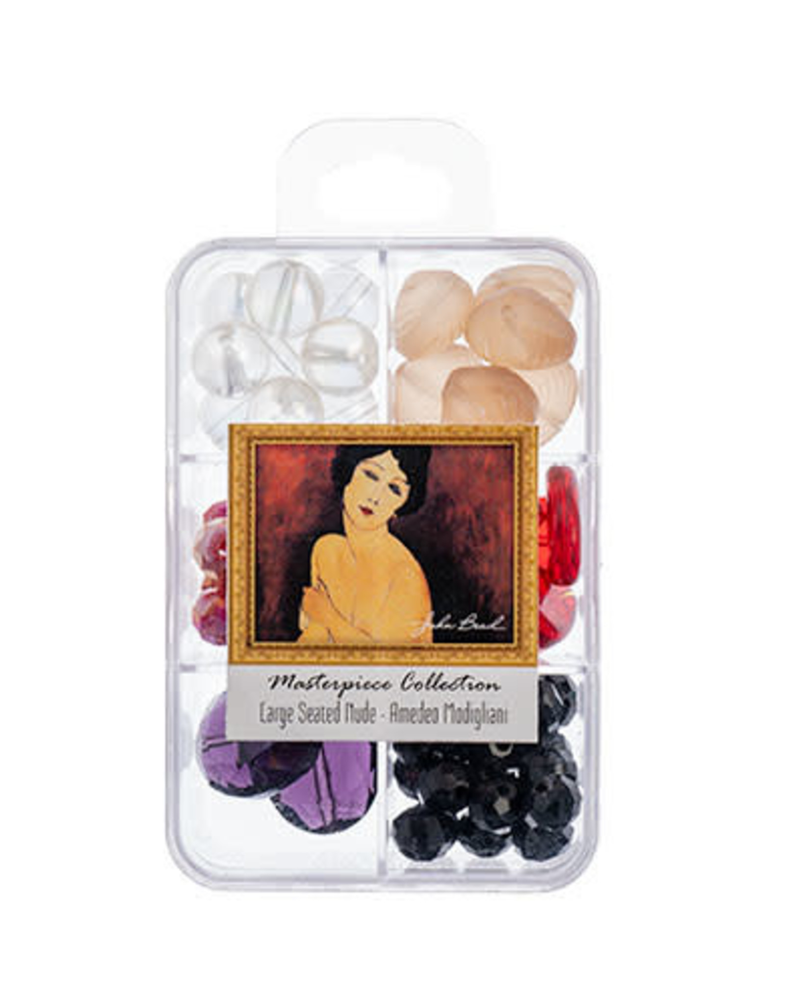 Masterpiece Collection Glass Beads Masterpiece Collection Glass Bead Box Mix apx85g Large Seated Nude - Amedeo Modigliani