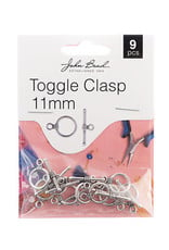 Craft Supplies Must Have Findings - Toggle Clasp 11mm Antique Silver 9pcs