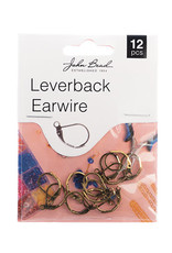 Craft Supplies Must Have Findings - Earwire Leverback (apx 15mm) Antique Gold 12pcs