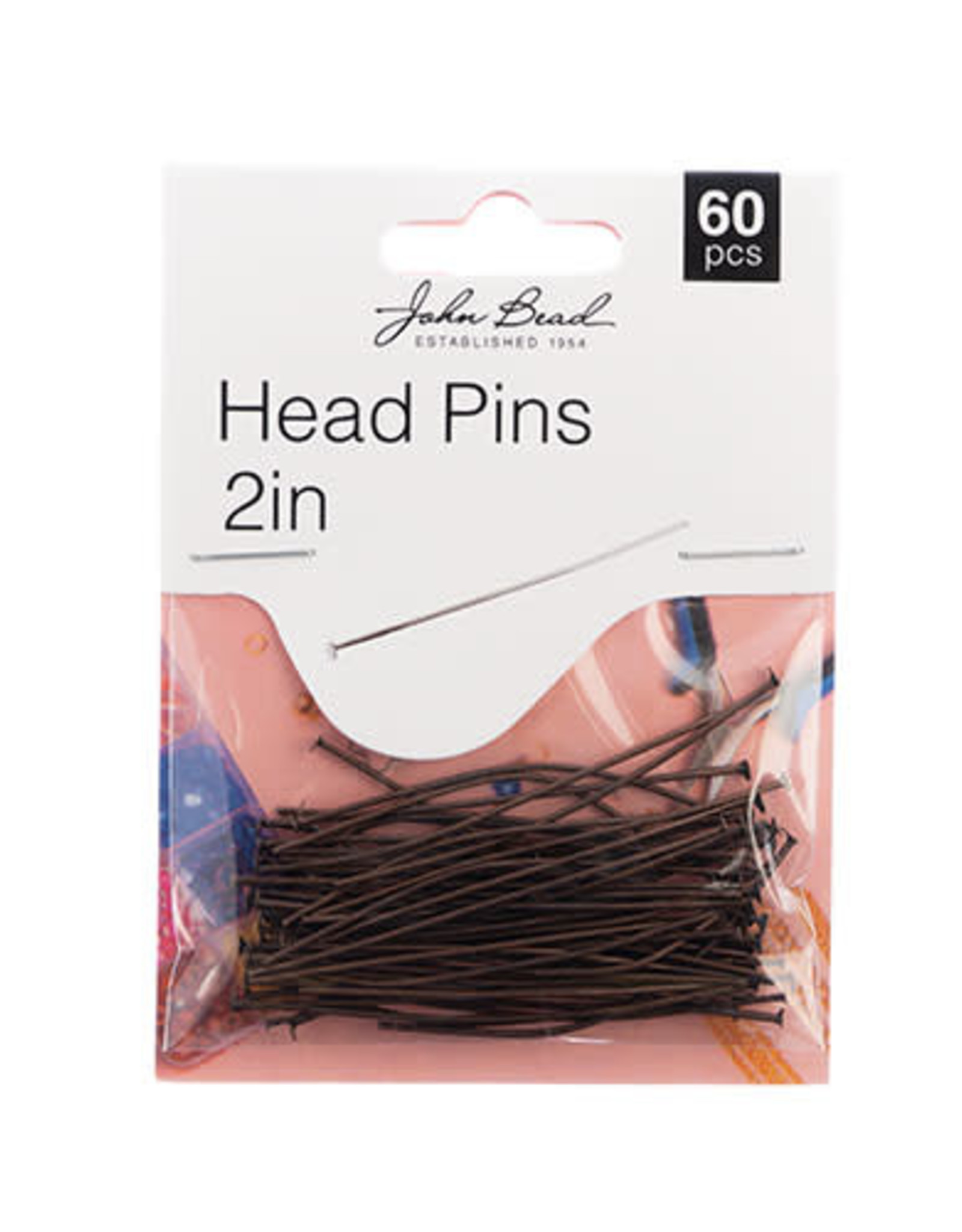 Craft Supplies Must Have Findings - Head Pins 2in 20ga (0.032) Antique Copper 60pcs
