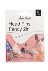 Craft Supplies Must Have Findings - Head Pins Fancy 2in Antique Silver 6pcs