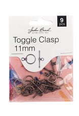 Craft Supplies Must Have Findings - Toggle Clasp 11mm Antique Copper 9pcs