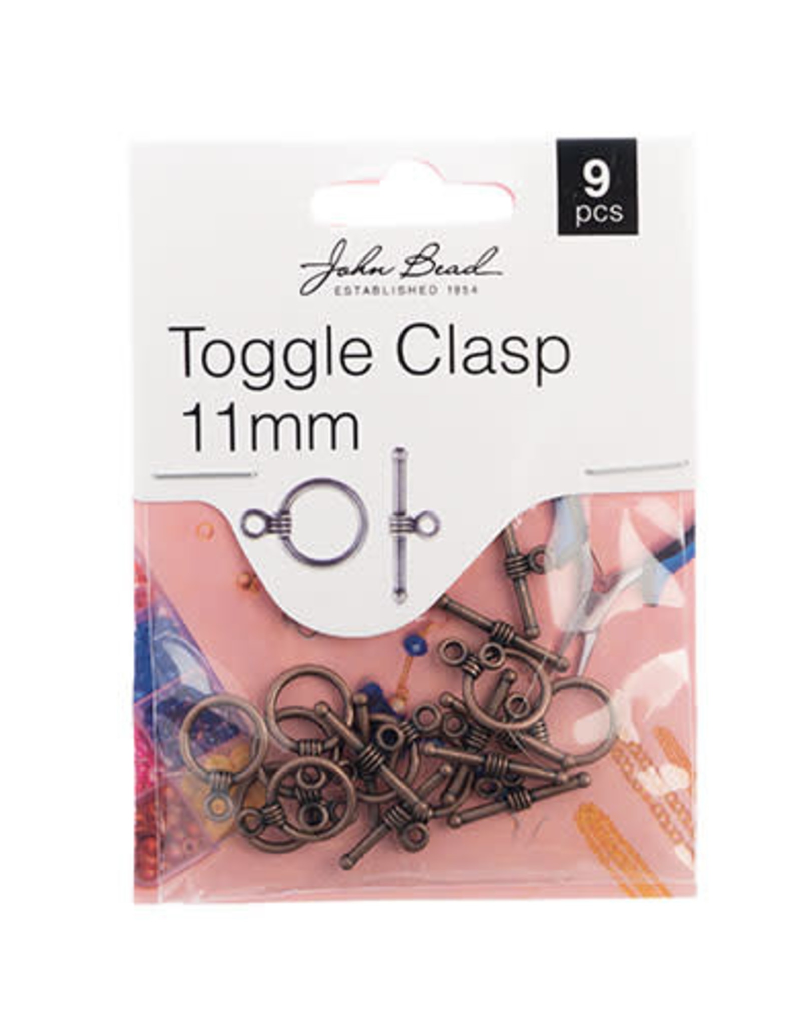 Craft Supplies Must Have Findings - Toggle Clasp 11mm Antique Copper 9pcs