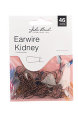 Craft Supplies Must Have Findings - Earwire Kidney (apx 19x10mm) Antique Copper 46pcs