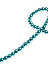 Craft Supplies Czech Glass Imitation Pearls 8in Strand 4mm Iridescent Emerald Green 45pcs