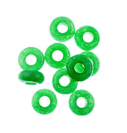 Semi-Precious Rondelle Semi-Precious Rondelle Green Jade 10 pcs Large 5mm Hole 4x10mm