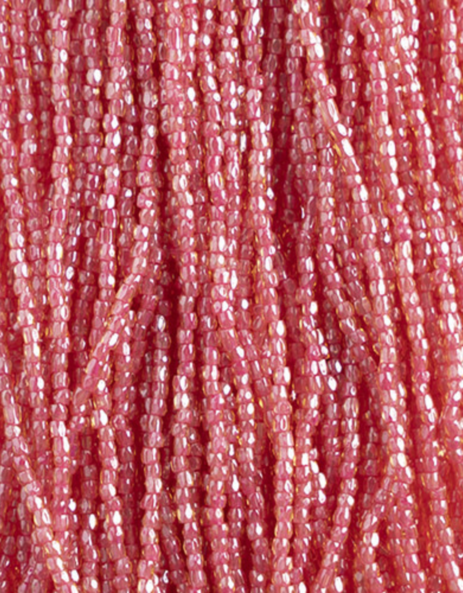 Czech Seed Bead 3Cut 10/0 Transparent Topaz/ Pink Lined Strung 2311
