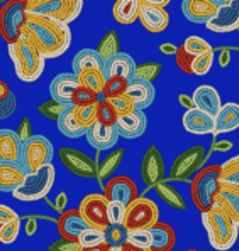 Material Tucson-Beaded Floral - Royal Blue Single