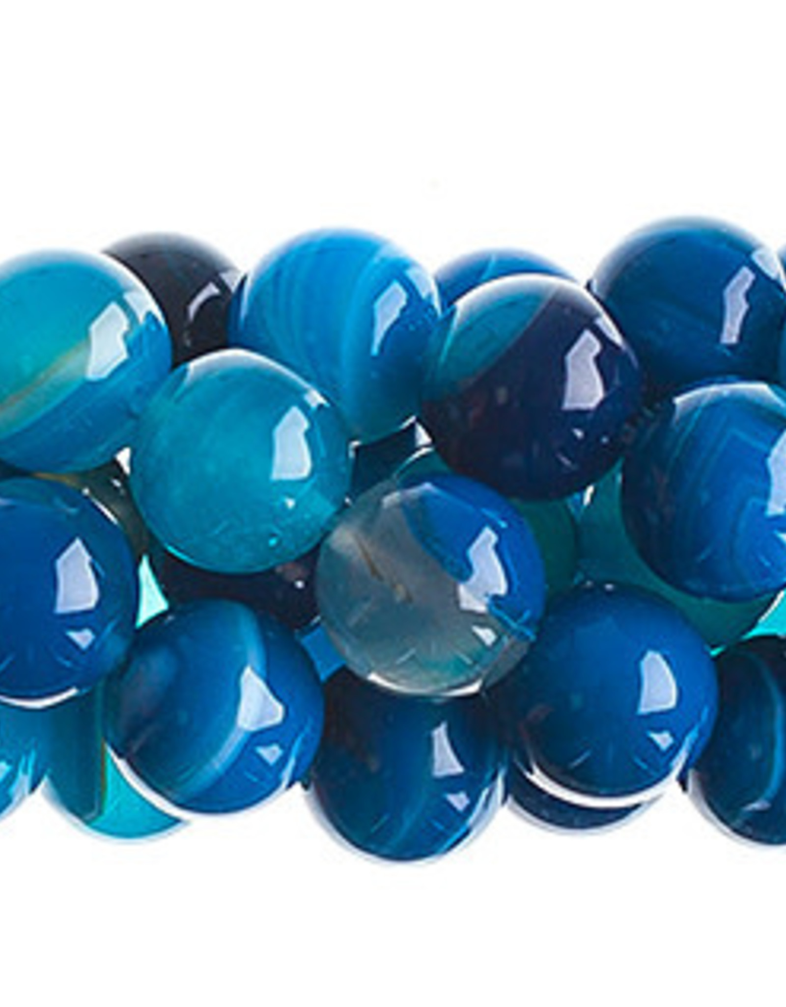 Semi-Precious 16in 6mm Blue Agate Natural Dyed