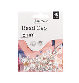 Craft Supplies Must Have Findings - Bead Cap 8mm Silver 48pcs