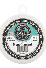 Gudebrod Champion Invisible Bead Cord Monofilament .012in (.305mm) diameter 100m (328ft)