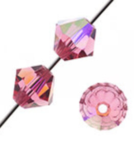 Preciosa Czech Crystal Bead Rondell 4mm 40pcs Indian Pink AB 158