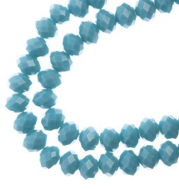 Crystal Lane Rondelle 2Strand 7in (apx58pcs) 6x8mm Opaque Turquoise Blue 90104-27