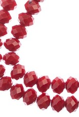 Crystal Lane Rondelle 2Strand 7in 8x10mm- Opaque Red 90105-17