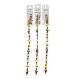 Crystal Lane Rondelle Crystal Lane DIY Designer 7in Bead Strand Glass and Hematite Orange and Yellow Assorted