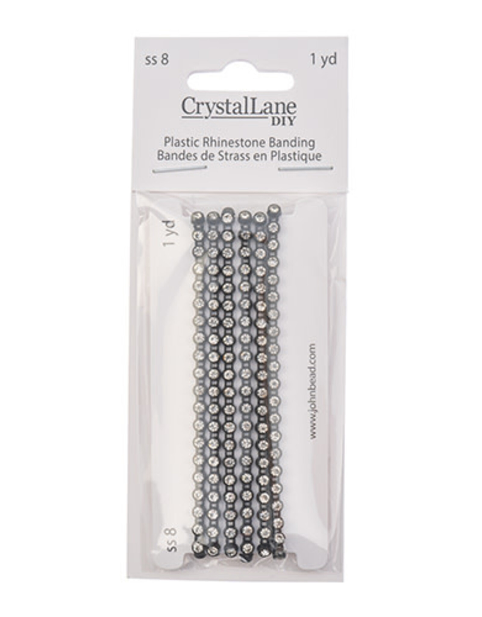 Crystal Lane Rhinestone Banding 1yd 1row ss8 Black Casing/ Crystal