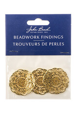 Beadwork Findings Gold Pendant Mandala 31mm 3pcs