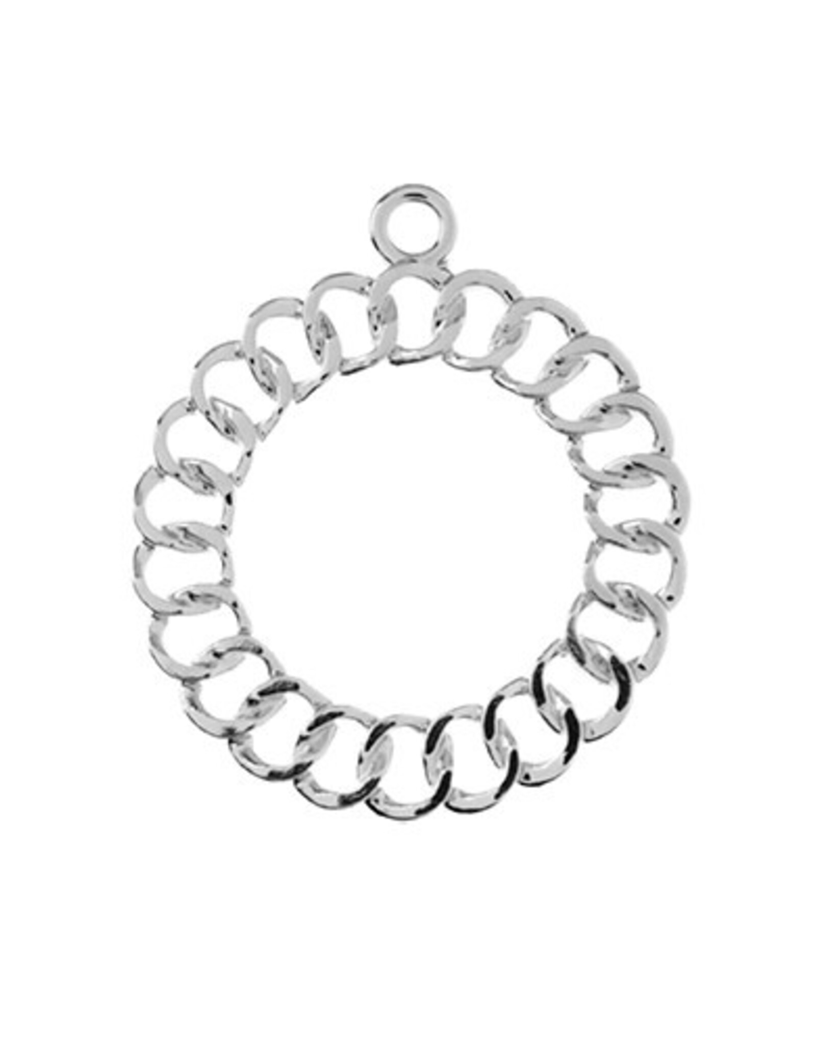 Beadwork Findings Silver Pendant Chain 28x32mm 5pcs