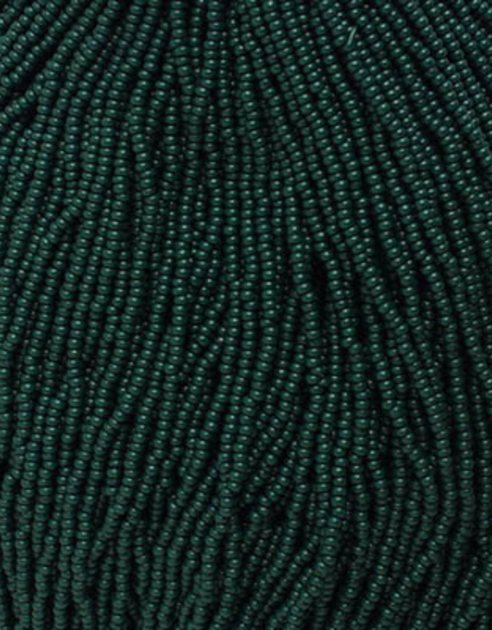 Preciosa Czech Seed Bead Seed Beads 11/0 Op. Natural Op.  Dark Green Strung  35061