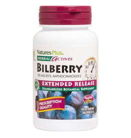 NATPLUS- HERBAL ACTIVES BILBERRY EXTENDED RELEASE  100 MG 30 TB -DXMFG